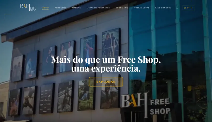 Página inicial do site de um free shop em Uruguaiana-RS